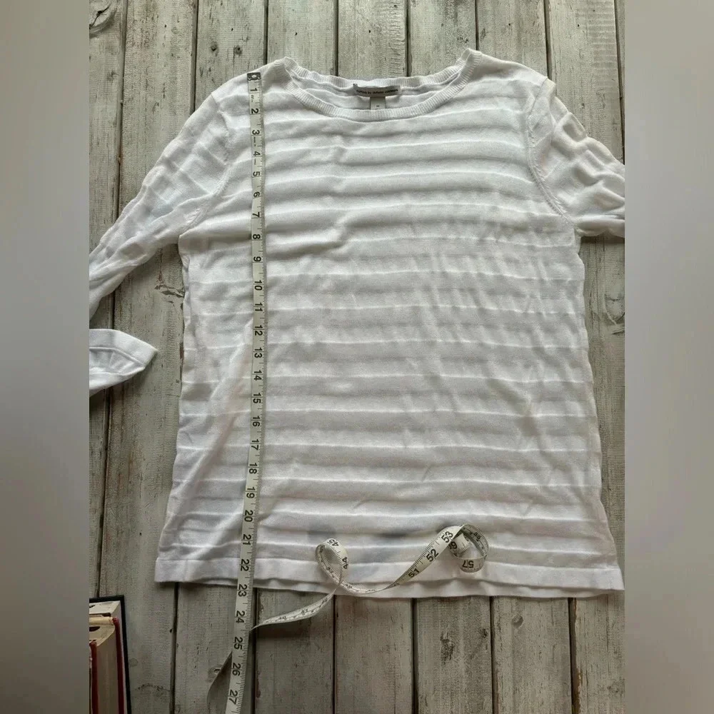Cotton by Autumn Cashmere | white | striped | long sleeve | lightweight | m